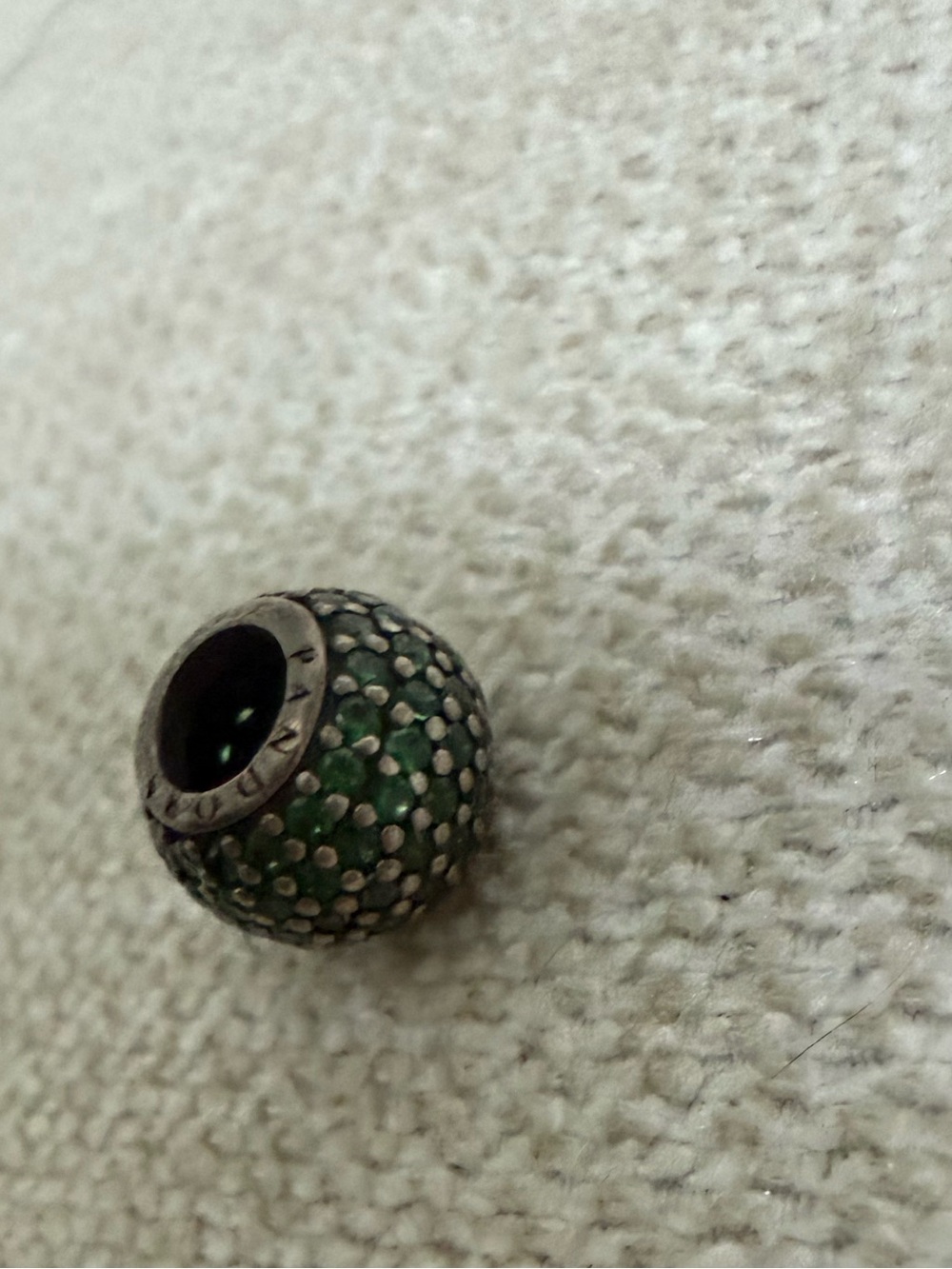 PANDORA Green Pavé Charm (As Is)